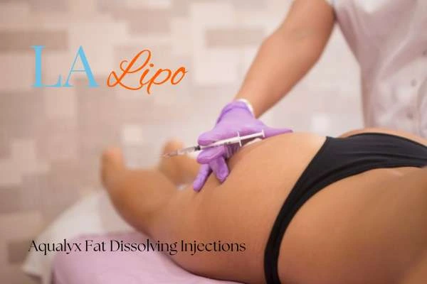 Woman having fat dissolving injections Richmond on thighs
