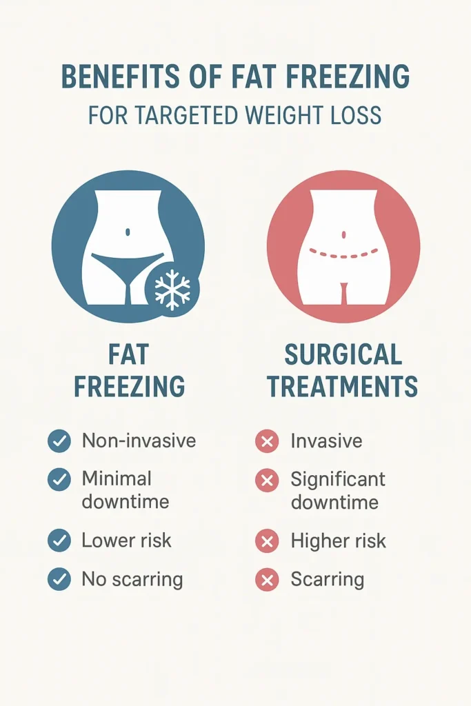 graphic showing the benefits of fat freezing Richmond