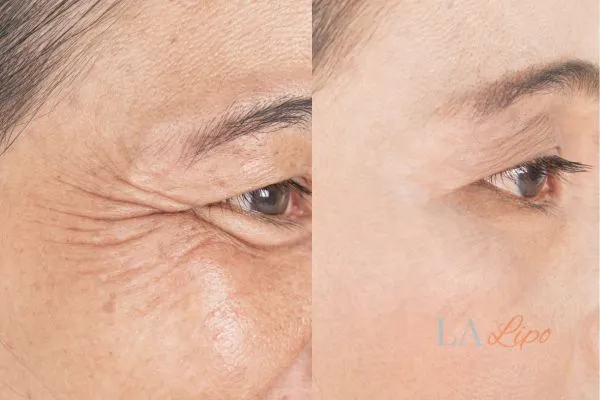Before and after results of woman - HI-fu wrinkles reduction treatment Richmond