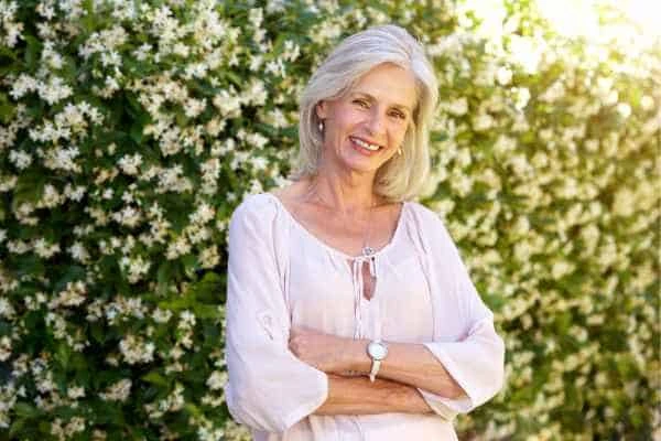 Older woman happy with urinary incontinence treatment Richmond