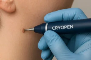 Person receiving skin tag removal Richmond