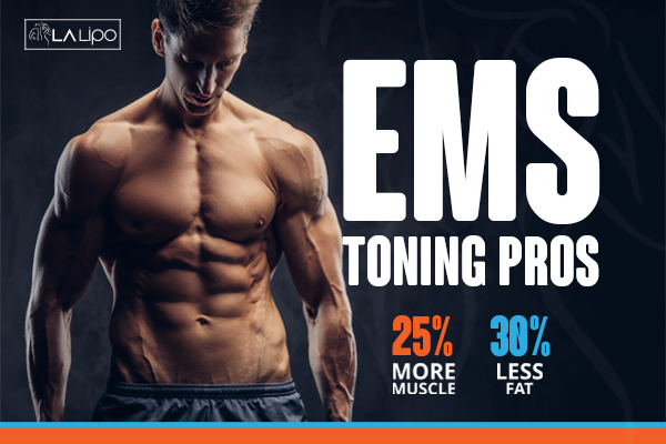 Image of man with sculpted stomach showing the fat loss and muscle gain of LA-EMS Body Sculpting Treatment Richmond